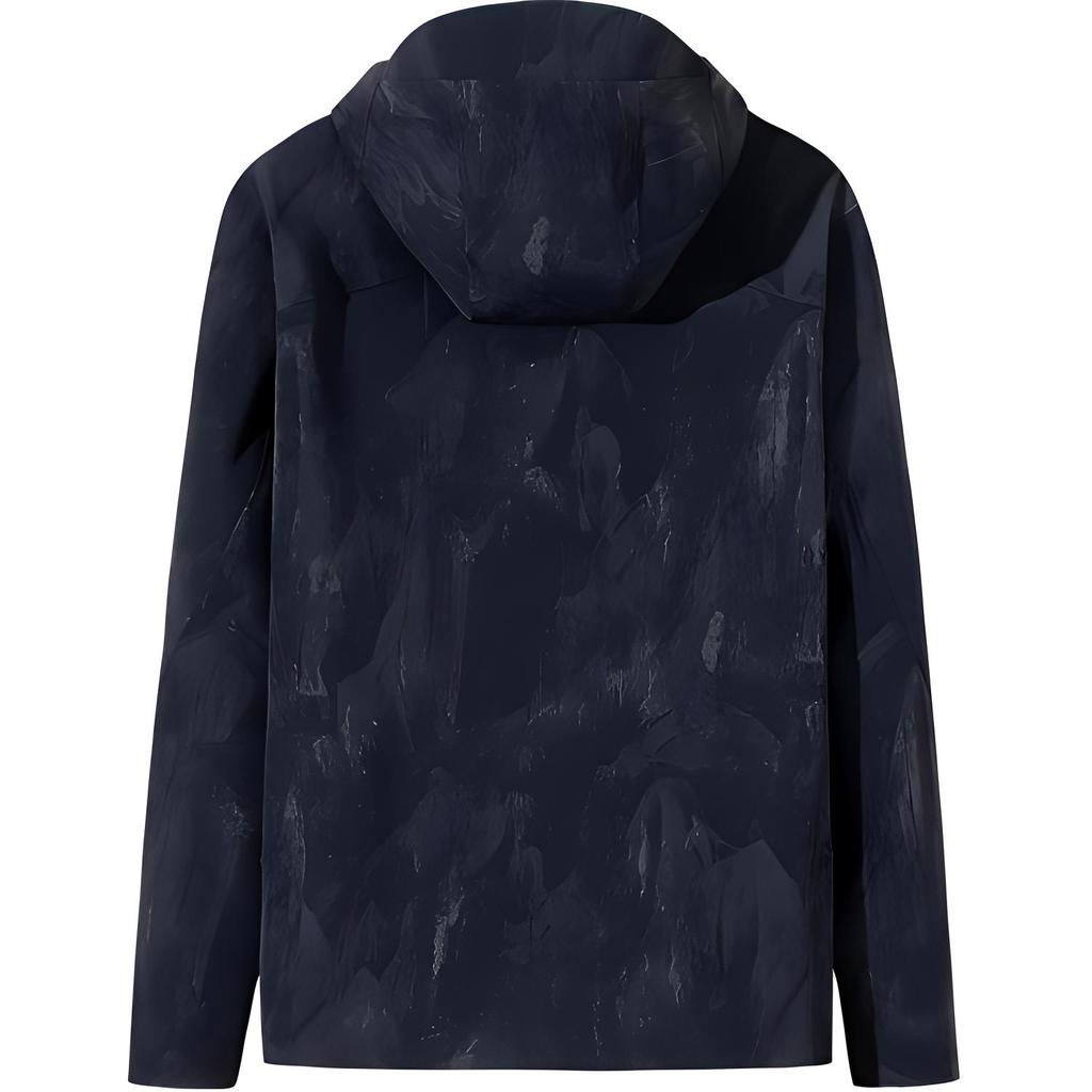 Anta Champion All-Weather Series Sports Casual Enkel Ensfarget Hettejakke med Glidelås Fullprint Herrejakker Basic-Svart 152510611-4