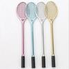 4pcs Creative Badminton Racket Shape Black Pens Exquisite Gift Pen Water-based Pen Stationery Pens (Size: One Size)