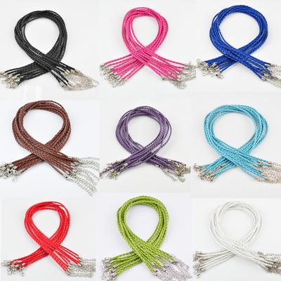 Creative Jewelry Findings PU Leather High-quality Lobster Clasp String Cord For Bracelet Necklace New 10Pcs 40cm Adjustable Braided Rope Charms