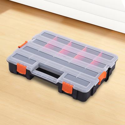 Double Side Tools Box Organizer Hardware Storage Box Tool Storage Box Hardware Tool Arrangement Box for Screws Nuts Nails Bolts