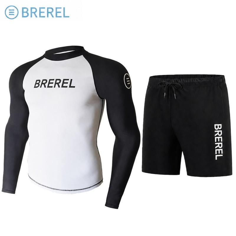 Mens Long Sleeve Rash Guard UV Protection Quick Dry Swimwear Snorkeling Surfing Diving Pool Spa