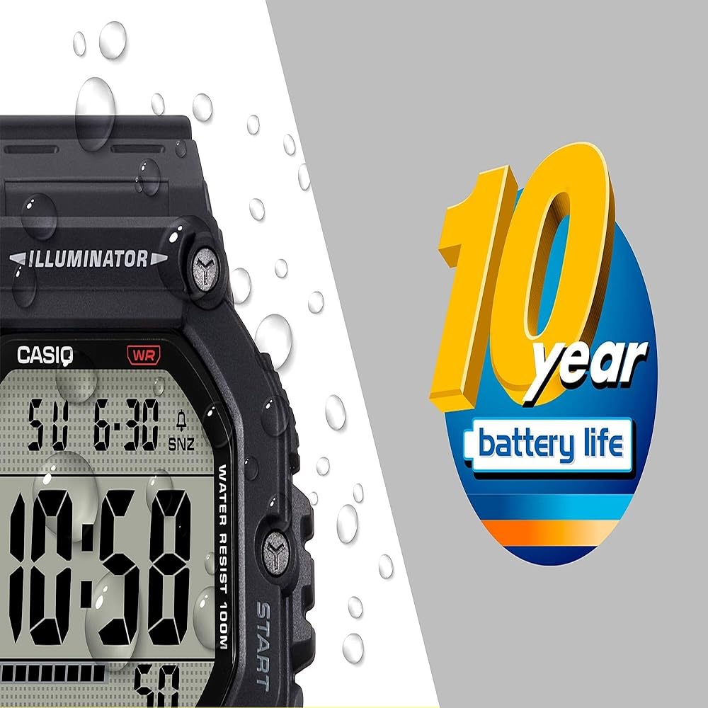 Casio AE1600H-8B Digital Watch Gray Color, Water Resistant, LED Backlight, Adjustable Strap