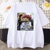 Funny Cat Graphic Cotton T-Shirt for Women Men Breathable Stretchy Crew Neck Tee Casual Loose Short Sleeve Oversize Tshirt