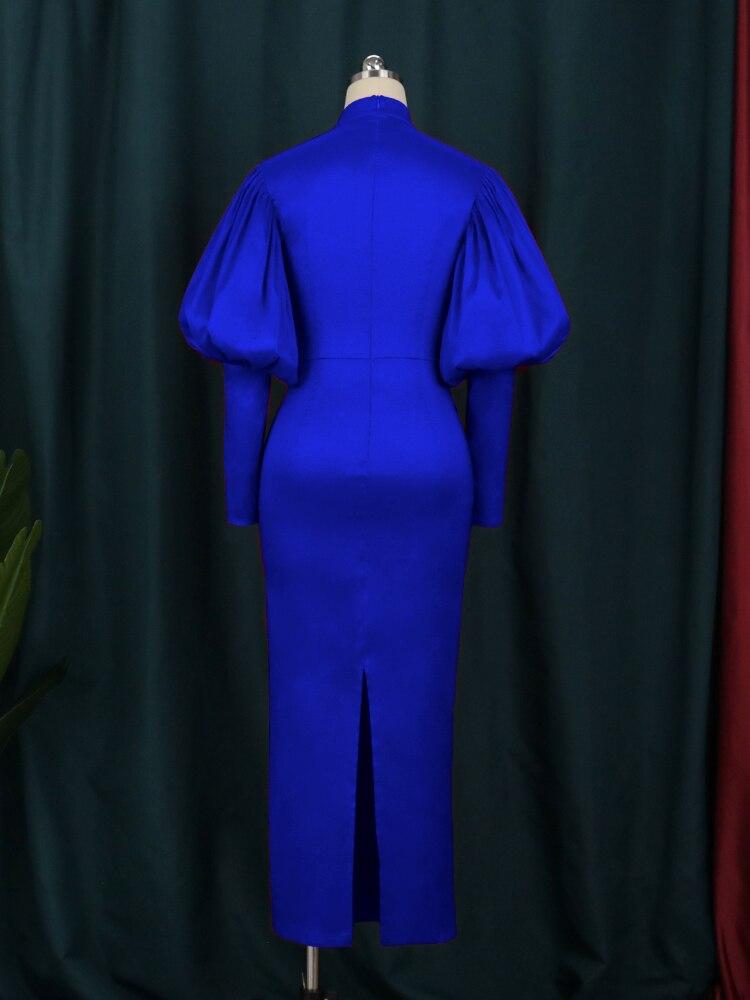 Dámské Maxi šaty Dlouhé Lucernové šaty Vánoční Vysoký límec Bodycon Lesklý Slavnostní příležitost Africké šaty Narozeninová událost