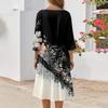 Women's Casual Fashion V Neck Three Quarter Sleeve Print Midi Dress