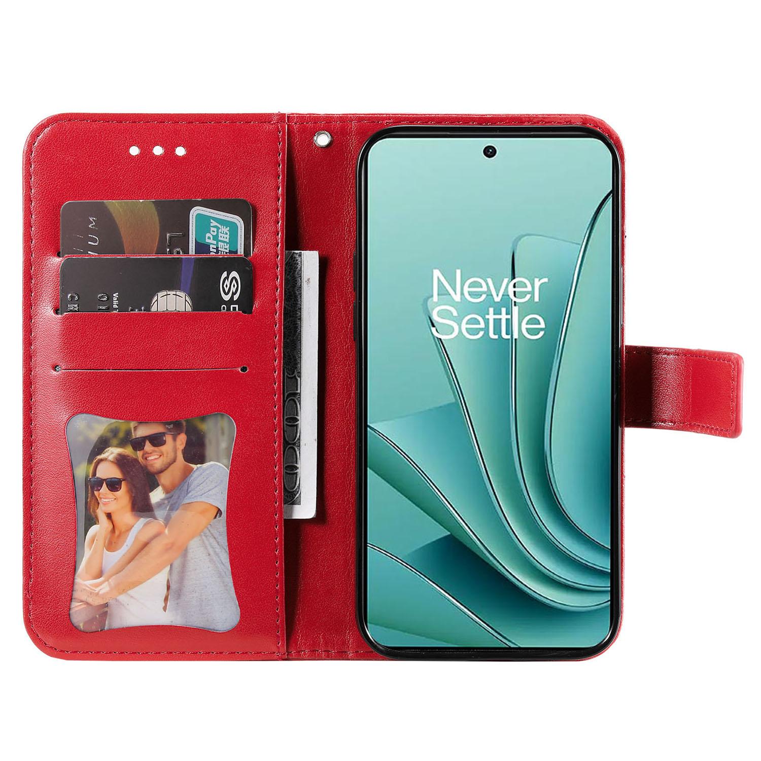 

Stand Cover for OnePlus Nord 3 5G/Ace 2V Flower Imprint PU Leather Wallet Phone Case Green