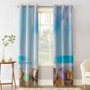 Cortinas blackout de conchas de oceano de verão, estrelas do mar, cortinas para sala de estar, quarto, tratamento de janela impresso, decoração de casa