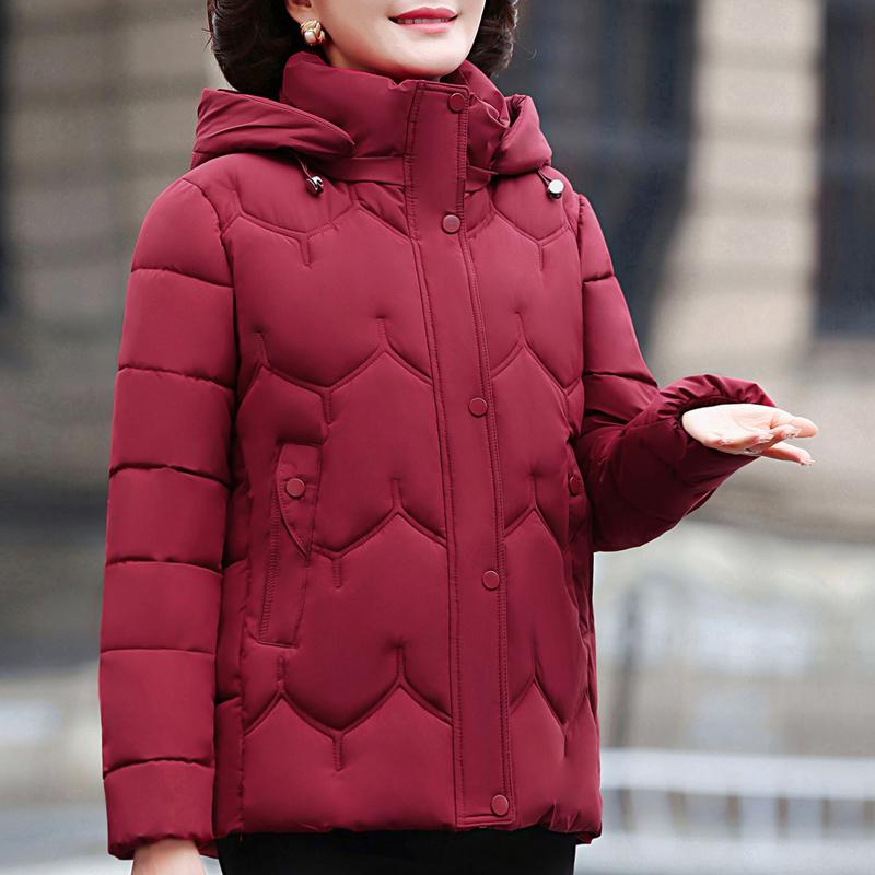 

Winter Warm Jackets Women Parkas Hooded Elegant Loose Thick Outerwear Middle Age Women s Coats XL червоний