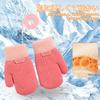 Umeloeo Knitted Cute and Thick Mittens with Drawstring for Winter Warmth and Perfect for Playing In the and Commuting To Elementary School Ages Size