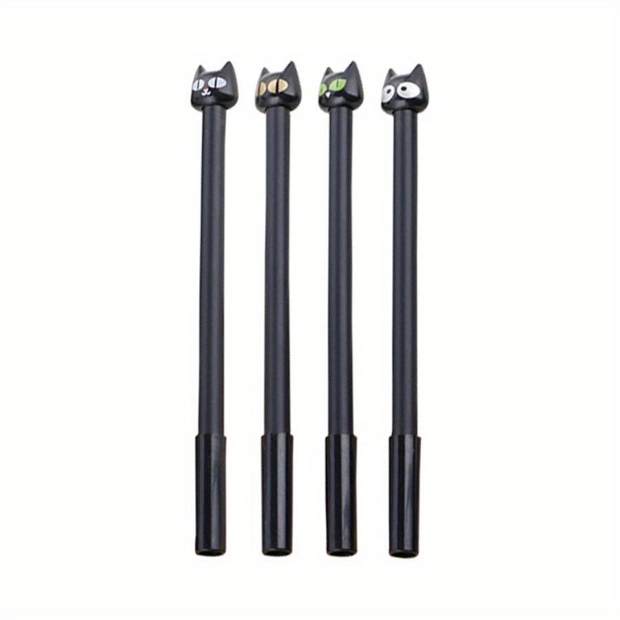 Back to school season 10pcs 0.5mm creative black kitten gel pen cute cartoon stationery water-based pen small fresh office signature pen