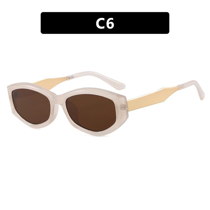 Cat-Eye Polygonal Minimalist Sunglasses Trendy Street Style UV400 Shades Eyewear for Women Summer Beach Travel Sun Glasses