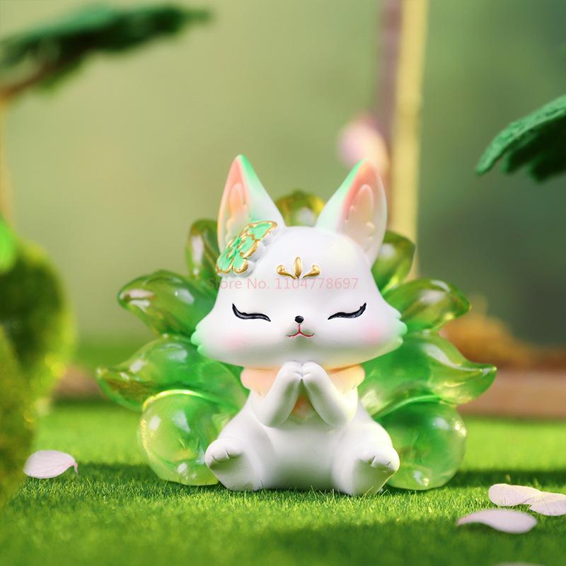 Nine-Tailed Fox Blind Box New Mountain Sea Cartoon Figurine Trendy Toy Desktop Ornament For Home Anime Figure Mystery Box Toys