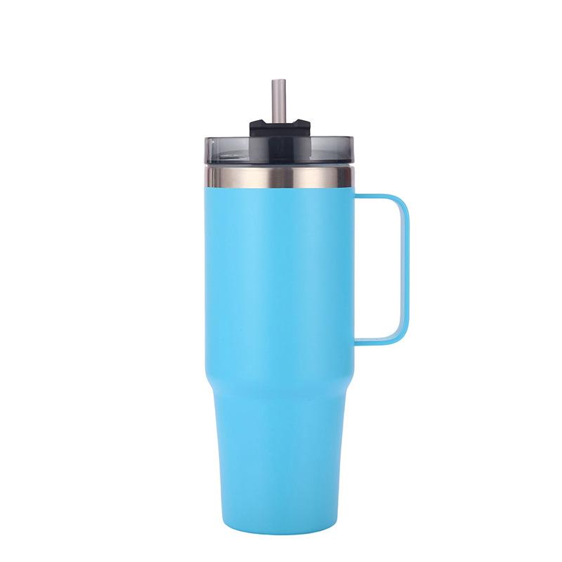 Stainless Steel Ice Ba Cup Double Vacuum Vacuum Cup Large Capacity with Straw with Lid Handle Car Cup