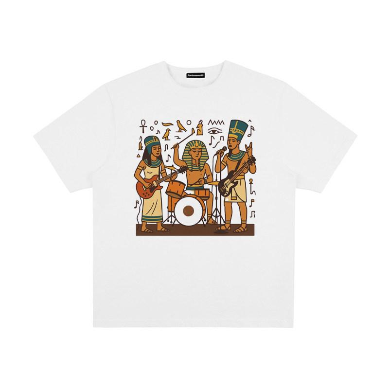 

Egyptian Rock Band Fun American Retro ShortSleeved Unisexs and Womens Couple TShirt Cotton Drip Clothing Y2k Clothes Unisex 4XL