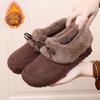2025 Winter New Shoes Women's Velvet Warm Versatile One-pedal Bow Retro Women's Shoes Shallow Birkenstocks