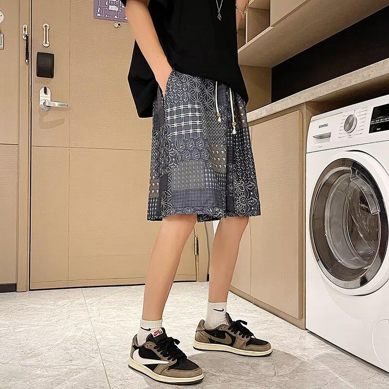 Issilke Kule Hawaiianske Strandshorts Herre Sommer Tynt Design Japansk Retro Amerikansk Trendy Merke Casual Femtedelsbukser