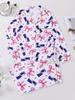 Girls' Spring/Autumn Long Sleeve Pajama Set - Printed, Casual, Comfortable