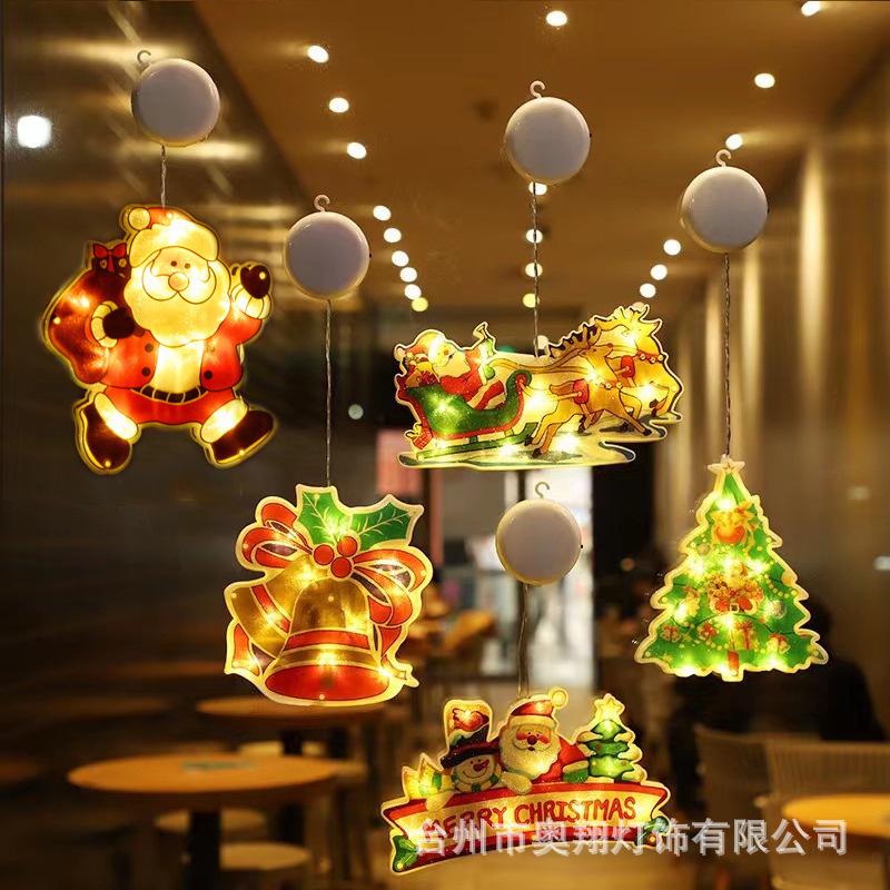 LED Christmas Suction Cup Window String Lights - Indoor Decorative Hanging Lights for Holiday Display