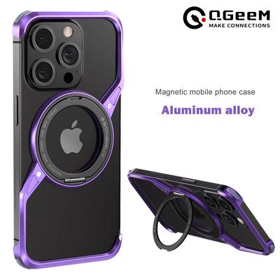 Kovové pouzdro na telefon Magsafe pouzdro pro iPhone 14 15 16 Pro Max 15Pro 16Pro otočný stojánek 360° Hliníková slitina bezrámový chladicí kryt