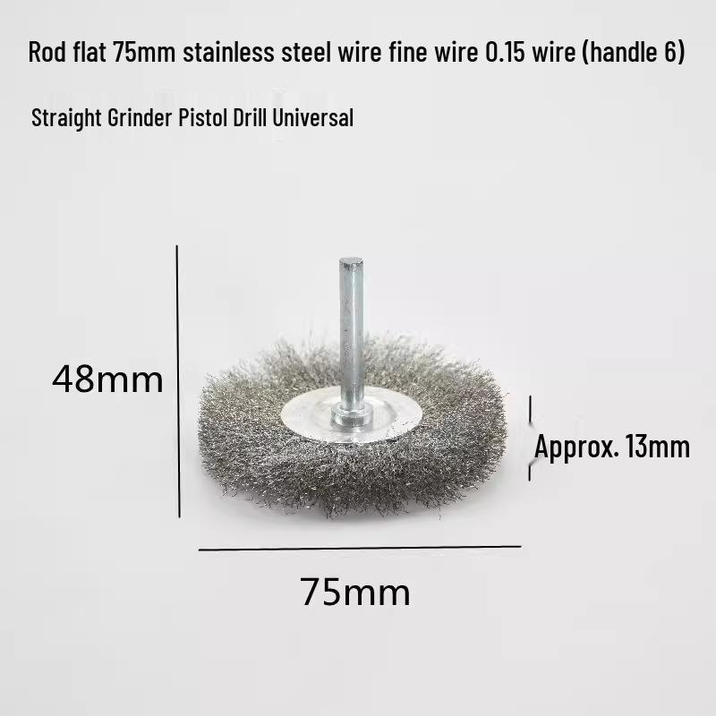 Stainless Steel Wire Brush for Rust Removal, Grinding, and Polishing – T-Type with 6mm Handle for Metal, Wood, and Root Carving Applications.