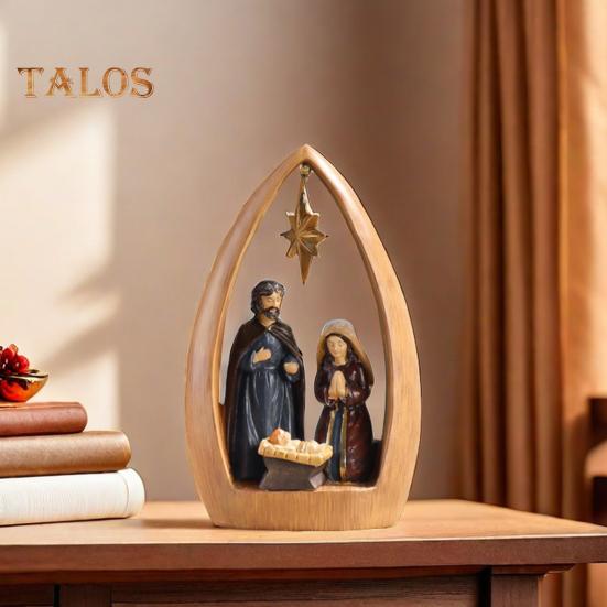Heilige Familie Harz Figurine Krippen Advent Statue Joseph Jungfrau Maria Geburt von Jesus Skulptur Home Office Desktop Dekoration Ornament