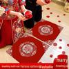 Red Wedding Kneeling and Sitting Cushion for Bride - Ceremony and Tea Ritual Pad, Free Shipping