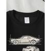 European sizes Classic Muscle Car Blueprint Girls' Crew Neck Fashion Sweatshirt, Autumn Winter Western Top, Long Sleeved Casual.