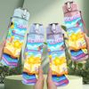 1PC Magic Story Book Art 750ml Color Plastic Sports Water Bottle Leakproof Flip Straw Lid Suitable for Sports Office Home Use