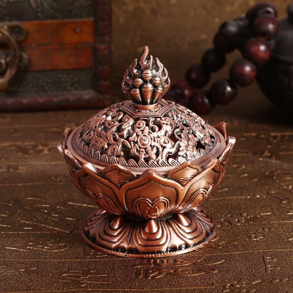 

FOSA Incense Holder, Incense Censer 6.9 x 7 cm Classic Decor Decoration, Incense (Rotbronze)