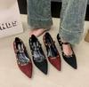 Fashion Korean Shoes Clogs Platform Pointed Toe Shallow Mouth Increas Height Rivets Studs Female Footwear 2025 Creepers New Summer