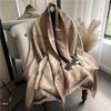 New imitation cashmere scarf women's high-end sense autumn and winter fashion thickened fringed shawl double-sided warm scarf