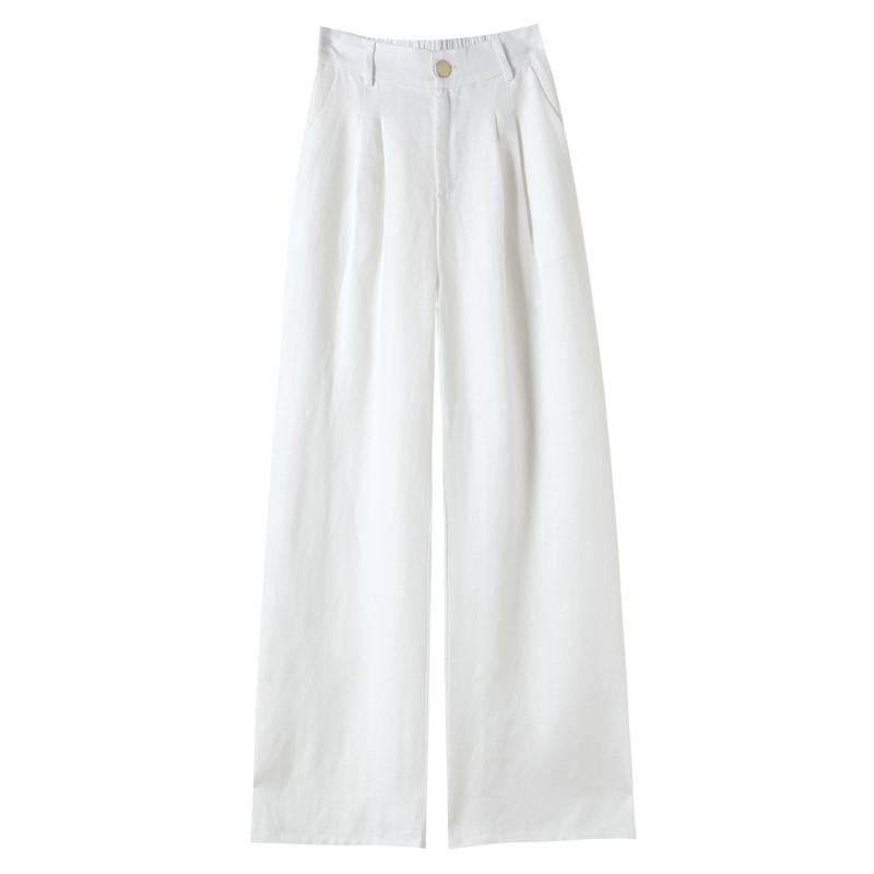 Pantalones de Pierna Ancha de Tencel Lino de Cintura Alta con Protección Solar de Seda de Hielo para Mujer Verano 2026