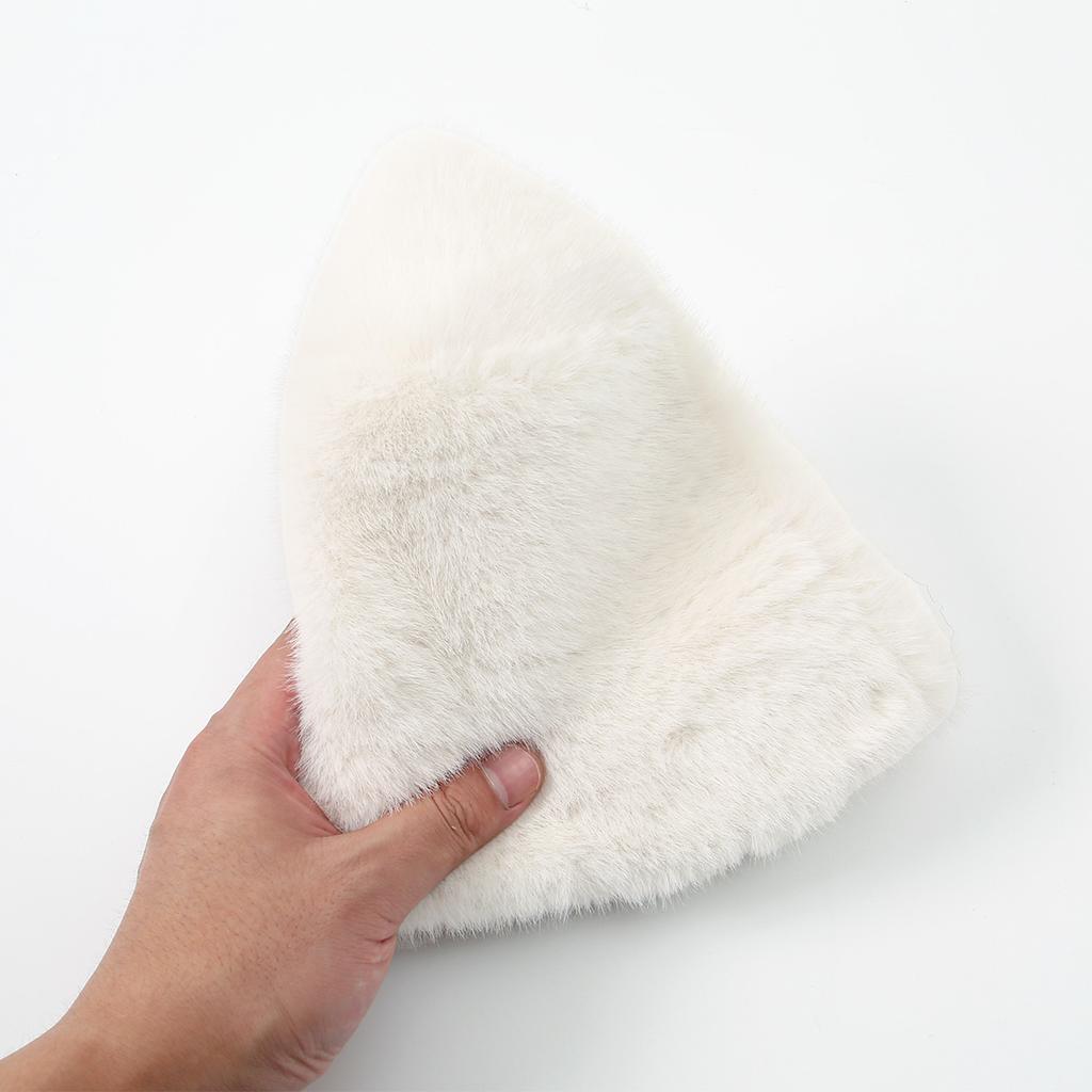 New Fluffy Fur Bucket Hat Warm Women'S Winter Hat Plush Fisherman Hat Thicken Cold Snowy Day Panama Cap Outdoor Snow Activity