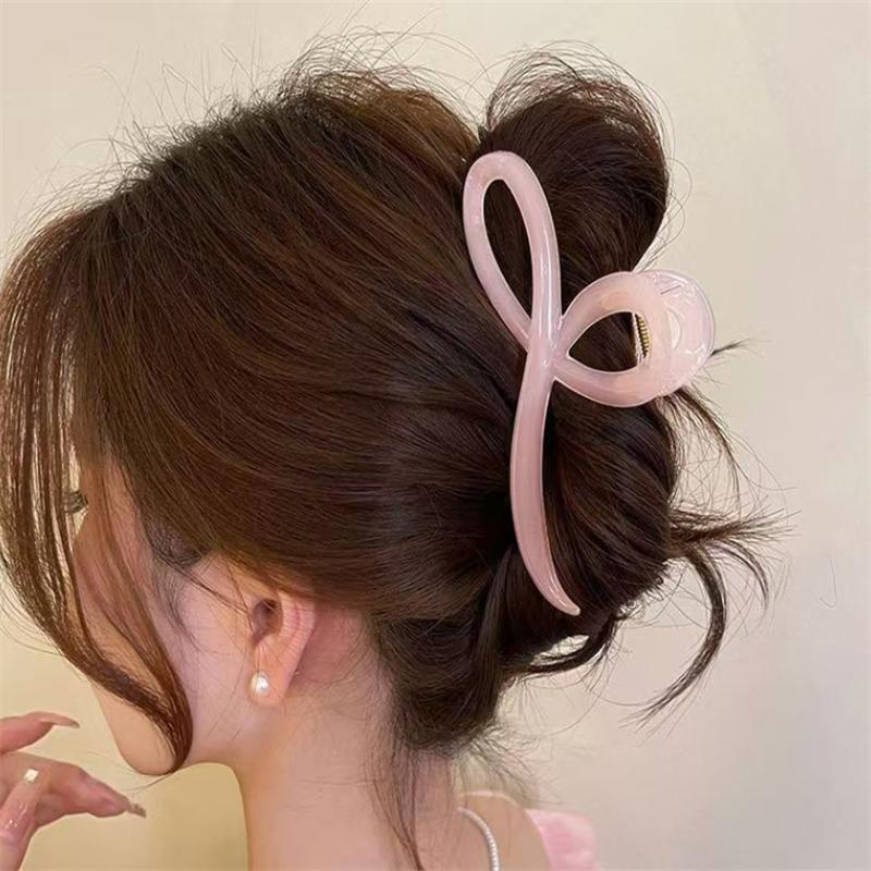 Elegant Jelly Color Bow Hair Claw For Women Girls