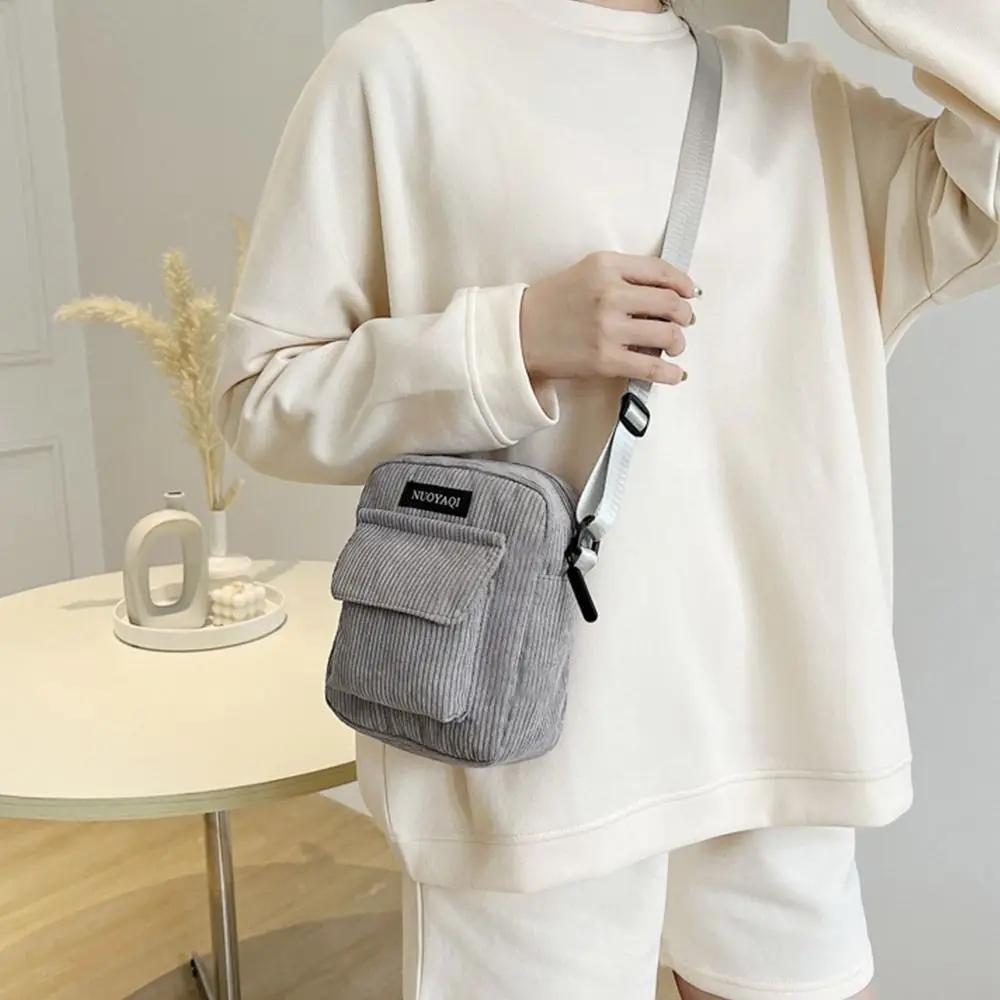 6 Farben Kord-Schultertasche Damen Herren Kord-Umhängetasche Niedliche Kleine Handtaschen Lässige Outdoor-Umhängetaschen