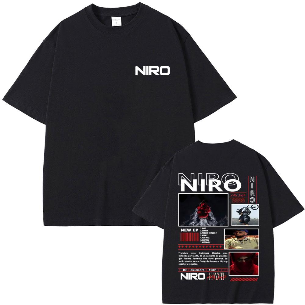 Rapper Niro OX7 Album Graphic T-shirt Unisex Women Hip Hop Fashion Pop Music T-shirts Male Casual Cotton Vintage T Shirt Streetwear