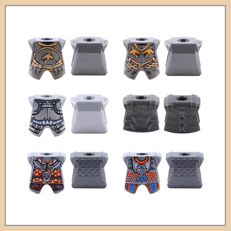 Medieval Military Castle Knight Armour Shoulder Armor Building Blocks Soldier Figure Parts Printed Army Warrior Bricks Toy Gifts