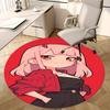 Devil Girl,Pink Hair Devil Chair Mat Round Rug Office Carpet, Machine Washable, Non Slip, Suitable for Living Rooms, Bedrooms