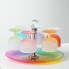 Drinking Gradient Color Goblet Clear High Feet Wine Glass Creative Champagne Flutes  Gift