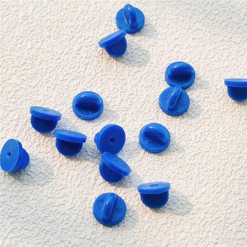 High-Quality Blue Rubber Brooch Clasp Jewelry Accessory for DIY Badges and Hats