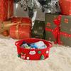 Christmas Gift Basket Braided Rope Basket with Handles Large Capacity Toy Organizer Cute Xmas Basket for Festive Gifts Home Storage