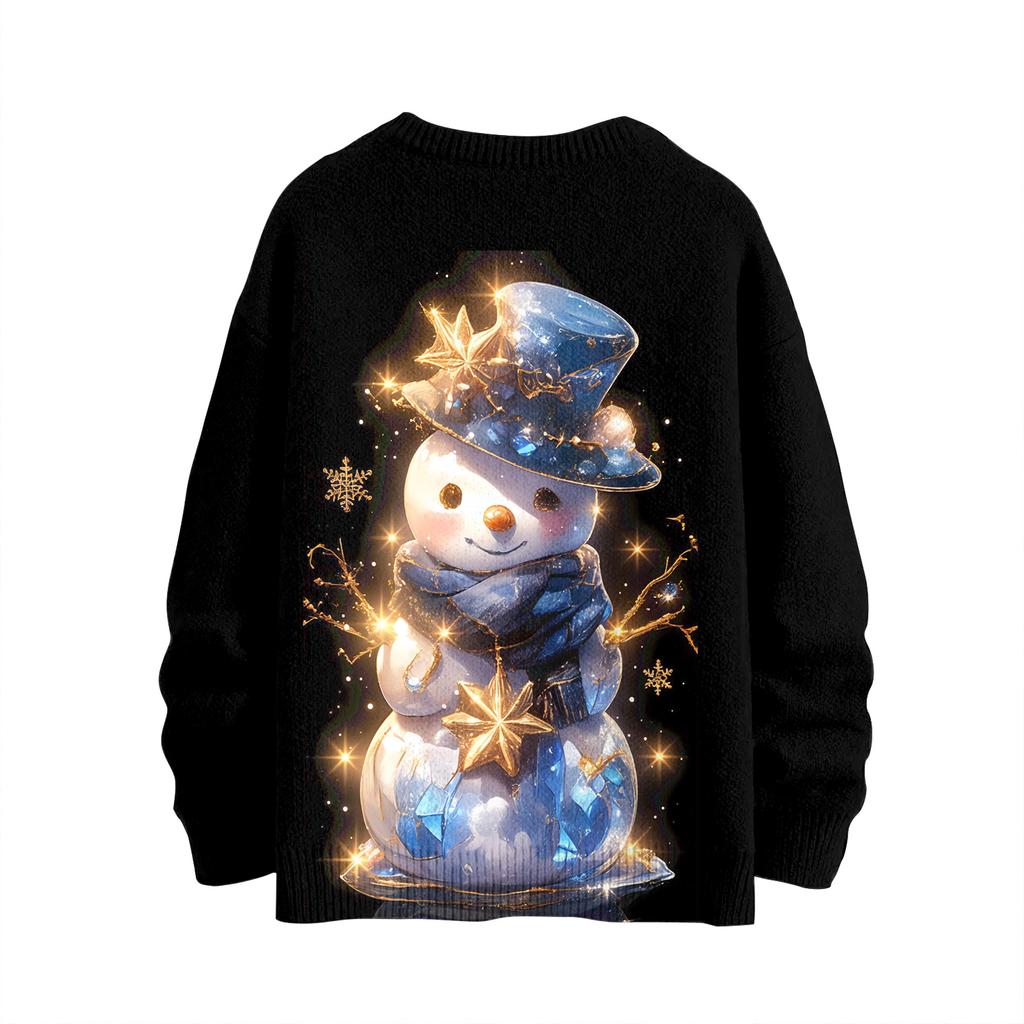 Women's Casual Long Sleeve Woolen Christmas Sweatshirt Fall  Vacation Long Sleeve Pullover