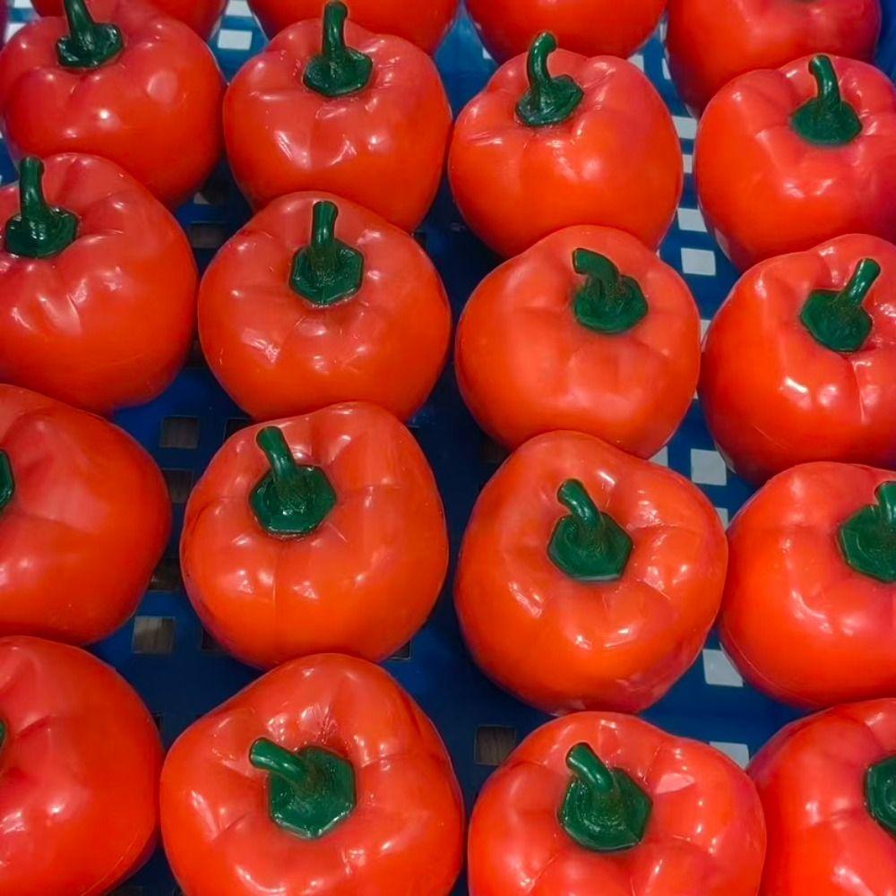 Moldable Crackling Pepper Squishy Toy Sound Effects Realistic Vegetables Pinch for Kids Adults