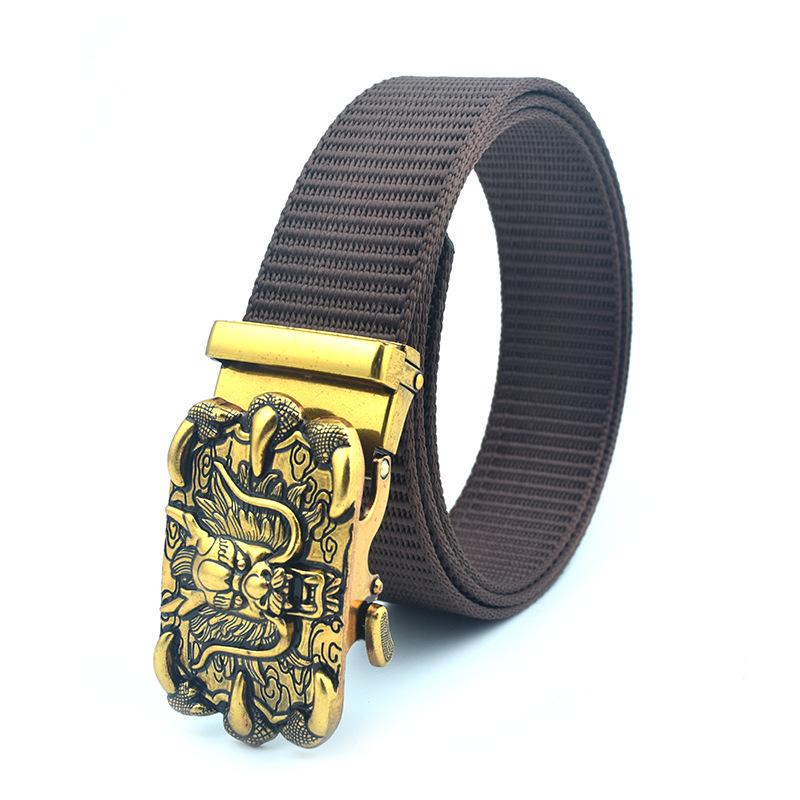 Men's Nylon Belt with Breathable Fabric and Automatic Buckle - Ideal as a Gift or Trouser Accessory