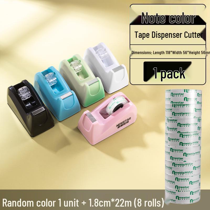 Compact Transparent Tape Dispenser - Portable Adhesive Tape Holder for Student Stationery