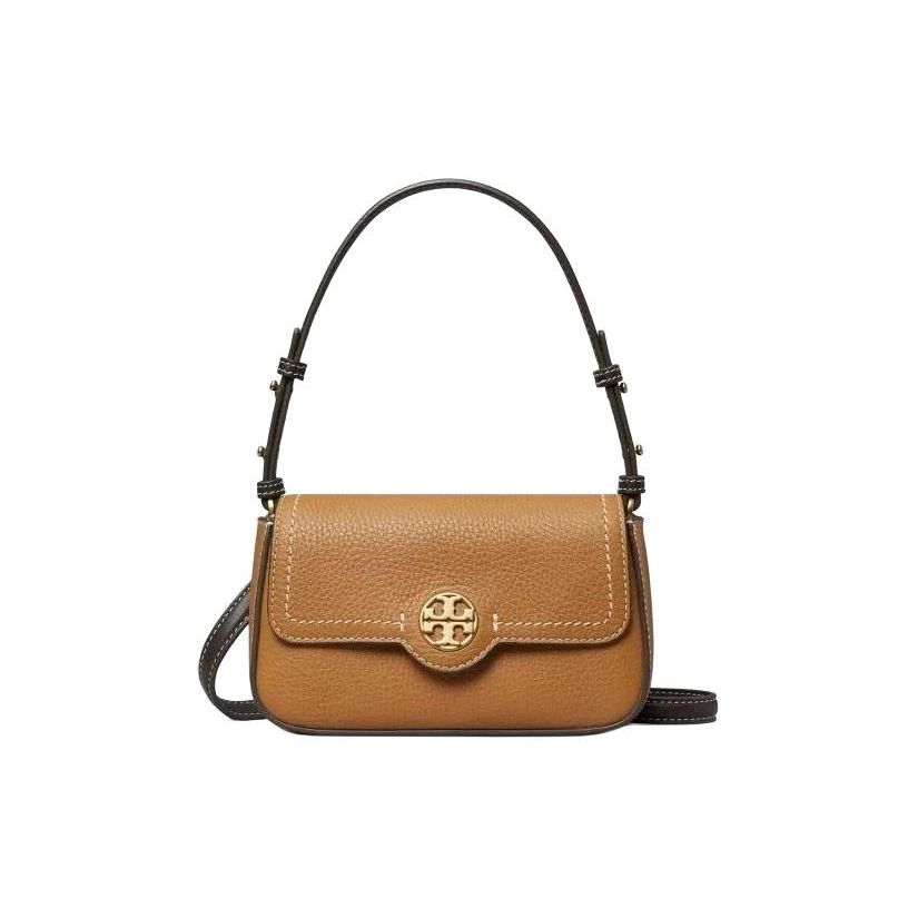 Tory Burch Miller Metal Double T Logo Flap Stitching Crossbody Bag Women Handbags Brown 144020-202