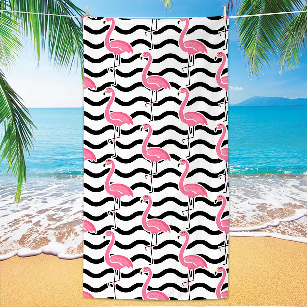 1pc Tropical Plant Flower Beach Towel, Quick Drying Absorbent Swimming Towel, Suitable for Sports, Camping, Yoga, Swimming