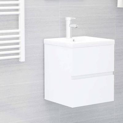 Maison Exclusive - Armoire D'évier Avec Lavabo Intégré Blanc Aggloméré
