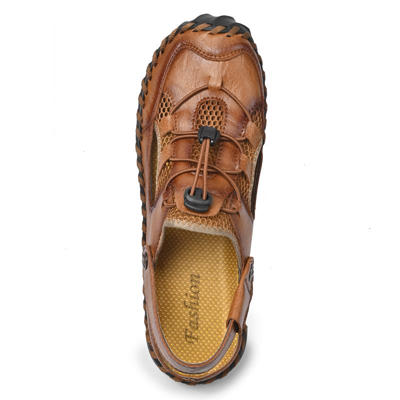 Sandale de vară pentru bărbați Sandale cu plasă de exterior Saboți moi Sandale pentru bărbați Papuci de casă Sandale handmade Sandale romane de exterior