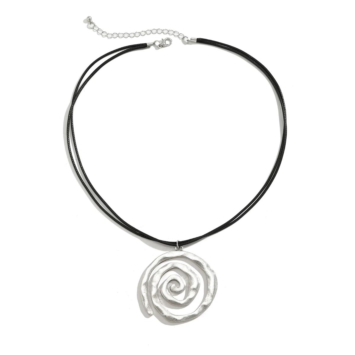Metal Spiral Wax Line Female Minimalist Elegant Instafamous Pendant серебряный